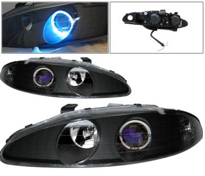 4 Car Option - Mitsubishi Eclipse 4 Car Option Halo Projector Headlights - Black - LP-ME95HBB-KS