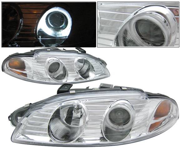 4 Car Option - Mitsubishi Eclipse 4 Car Option Halo Projector Headlights - Chrome CCFL - LP-ME97HCB-KS-CCFL