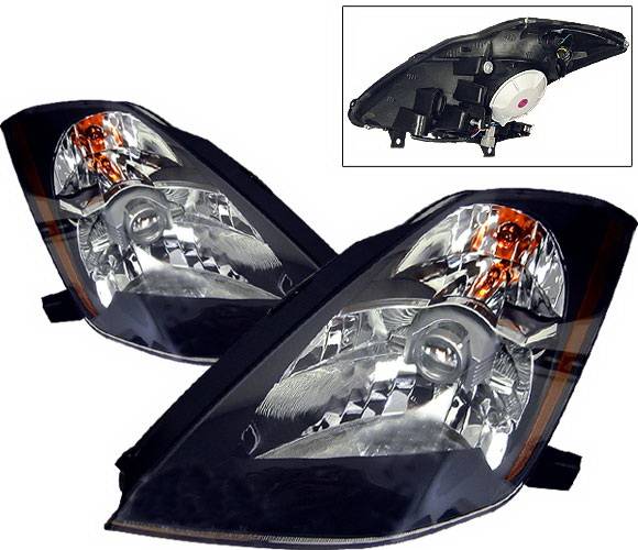 4 Car Option - Nissan 350Z 4 Car Option Projector Headlights - Black - LP-N350ZB-KS