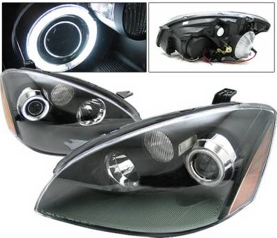 4 Car Option - Nissan Altima 4 Car Option Halo Projector Headlights - Black CCFL - LP-NA02BC-KS
