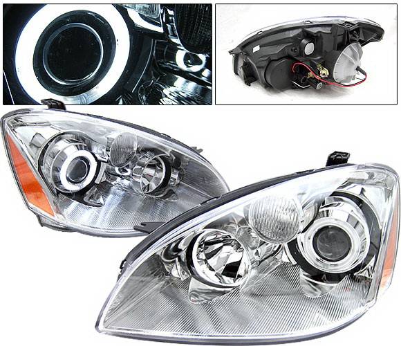4 Car Option - Nissan Altima 4 Car Option Halo Projector Headlights - Chrome CCFL - LP-NA02CC-KS