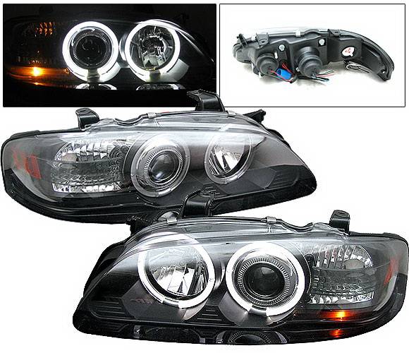 4 Car Option - Nissan Sentra 4 Car Option Halo Projector Headlights Black - LP-NS00BC-YD
