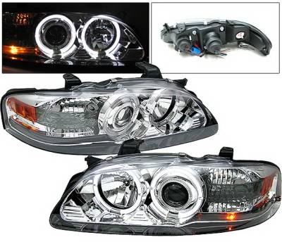 4 Car Option - Nissan Sentra 4 Car Option Halo Projector Headlights Chrome - LP-NS00CC-YD
