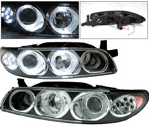 4 Car Option - Pontiac Grand Prix 4 Car Option Projector Headlights - Black - LP-PGPX97BC-1