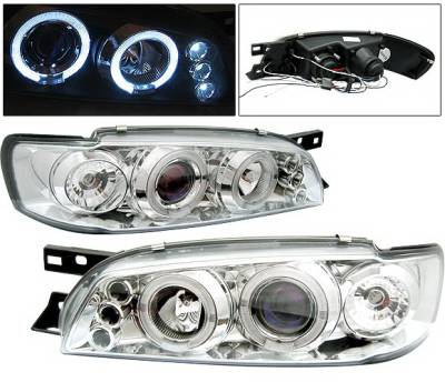 4 Car Option - Subaru Impreza 4 Car Option Dual Halo Projector Headlights - Chrome - LP-SI97CB-5