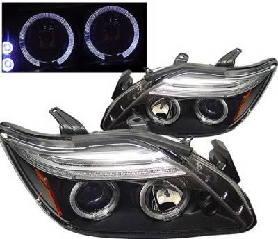 4 Car Option - Scion tC 4 Car Option Dual Halo Projector Headlights with LED - Black - LP-STC04BB-LED