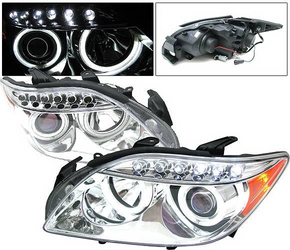 4 Car Option - Scion tC 4 Car Option LED Dual Halo Projector Headlights - Chrome CCFL - LP-STC04CB-KS