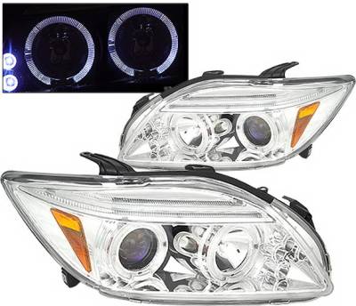 4 Car Option - Scion tC 4 Car Option Dual Halo Projector Headlights with LED - Chrome - LP-STC04CB-LED