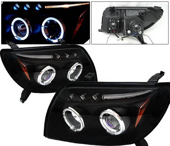 4 Car Option - Toyota 4Runner 4 Car Option Dual Halo Projector Headlights - Black - LP-T4R03BB-5