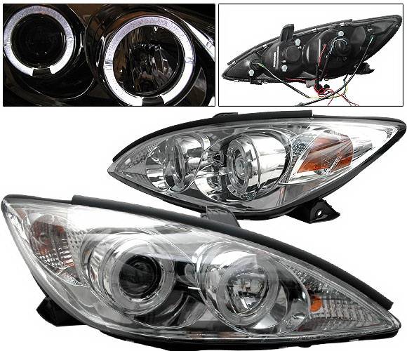 4 Car Option - Toyota Camry 4 Car Option Halo Projector Headlights - Chrome - LP-TCA02CC-YD