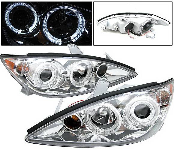 4 Car Option - Toyota Camry 4 Car Option Halo Projector Headlights - Chrome - LP-TCA05CB-KS