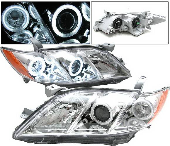 4 Car Option - Toyota Camry 4 Car Option Halo Projector Headlights - Chrome CCFL - LP-TCA07CC-KS
