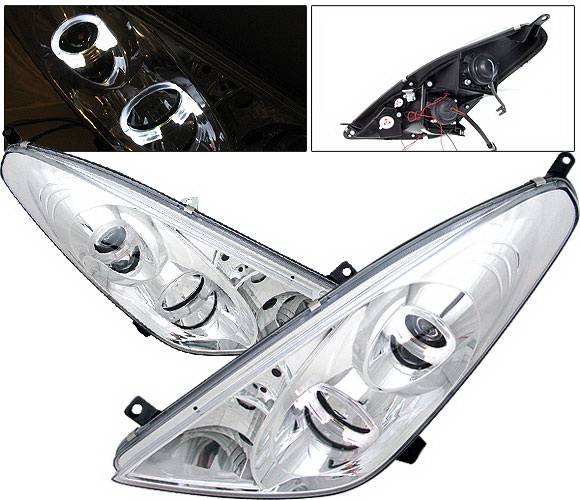 4 Car Option - Toyota Celica 4 Car Option Halo Projector Headlights - Chrome - LP-TCEL00C-YD