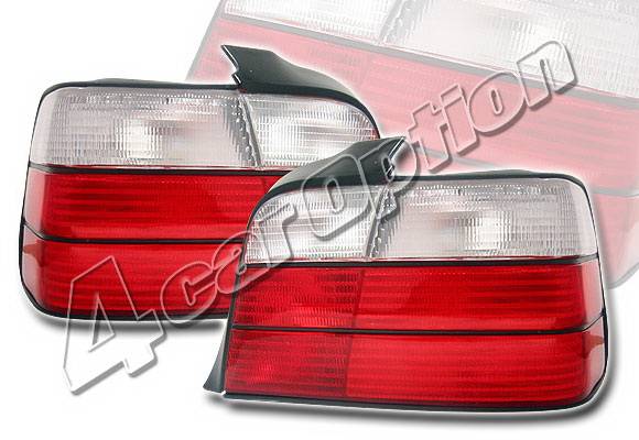 4 Car Option - BMW 3 Series 4DR 4 Car Option Euro Taillights - Red & Clear - LT-B364-KS