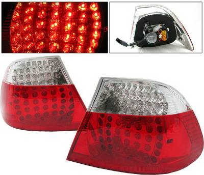 4 Car Option - BMW 3 Series 2DR 4 Car Option LED Taillights - Red & Clear - LT-B46992LEDRC-DP
