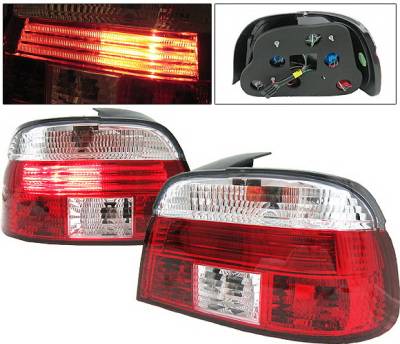 4 Car Option - BMW 5 Series 4 Car Option Taillights - Red & Clear - LT-BE39RC