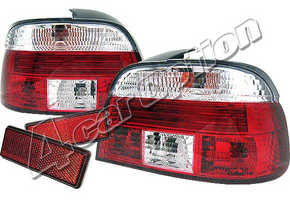 4 Car Option - BMW 5 Series 4 Car Option Taillights - Red & Clear - LT-BE39RC-KS