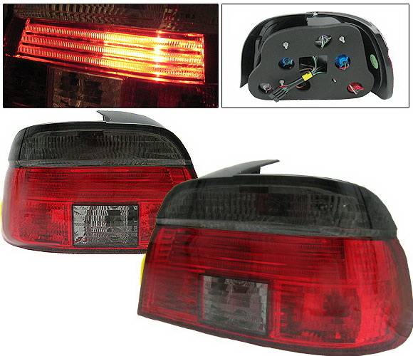 4 Car Option - BMW 5 Series 4 Car Option Taillights - Red & Smoke - LT-BE39RSM