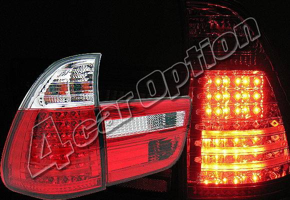 4 Car Option - BMW X5 4 Car Option LED Taillights - Red & Clear - LT-BE5300LEDRC-YD