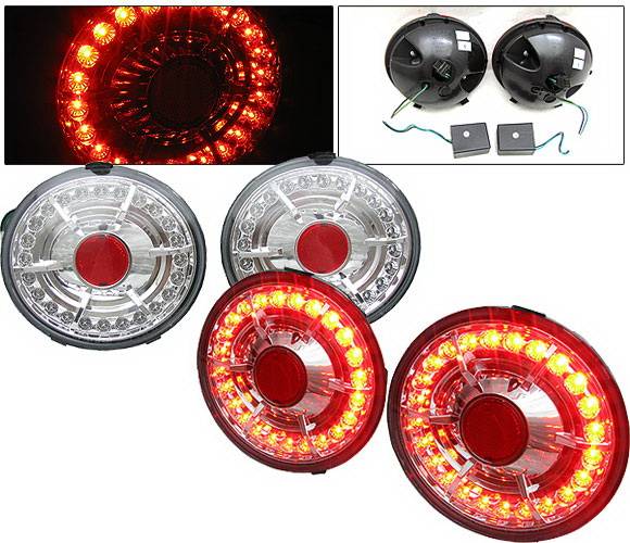 4 Car Option - Chevrolet Corvette 4 Car Option LED Taillights - Chrome - LT-CCVET05LEDC-KS