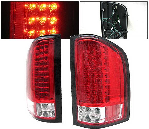 4 Car Option - Chevrolet Silverado 4 Car Option LED Taillights - Red & Clear - LT-CSV07LEDRC-KS