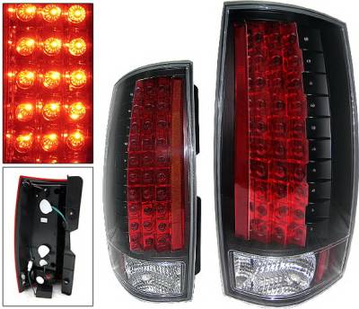 4 Car Option - Chevrolet Suburban 4 Car Option LED Taillights - Black - LT-CT07LEDJB-KS