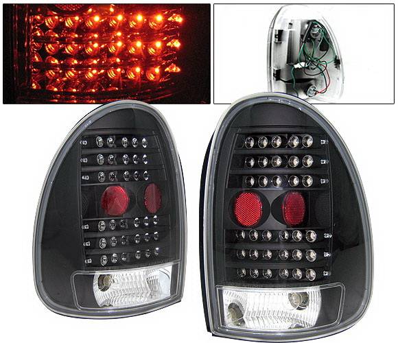 4 Car Option - Dodge Caravan 4 Car Option LED Taillights - Black - LT-DC96LEDJB-KS
