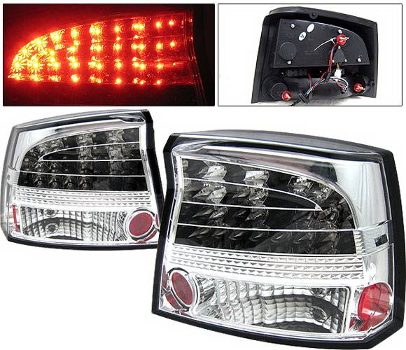 4 Car Option - Dodge Charger 4 Car Option LED Taillights - Chrome - LT-DCHAR06LEDC-YD