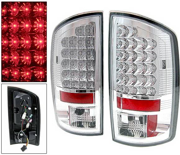 4 Car Option - Dodge Ram 4 Car Option LED Taillights - Chrome - LT-DR02LEDC