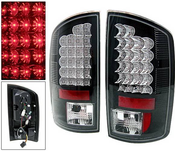 4 Car Option - Dodge Ram 4 Car Option LED Taillights - Black - LT-DR02LEDJB