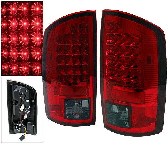 4 Car Option - Dodge Ram 4 Car Option LED Taillights - Red & Smoke - LT-DR02LEDRSM