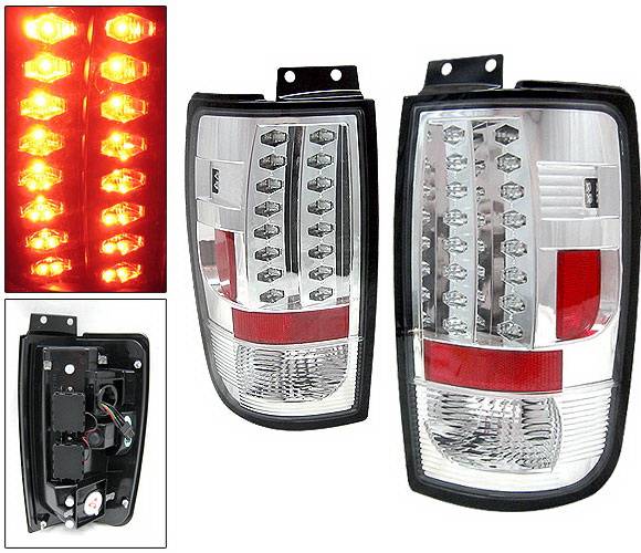 4 Car Option - Ford Expedition 4 Car Option LED Taillights - Chrome - LT-FE97LEDC