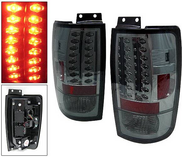4 Car Option - Ford Expedition 4 Car Option LED Taillights - Smoke - LT-FE97LEDSM