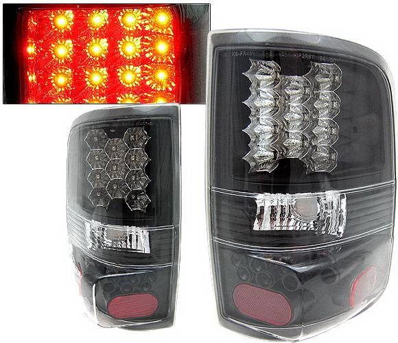 4 Car Option - Ford F150 4 Car Option LED Taillights - Black - LT-FF15004LEDJB-KS