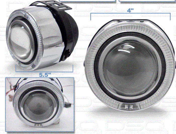 Custom - Black Chrome Halo Fog Lights