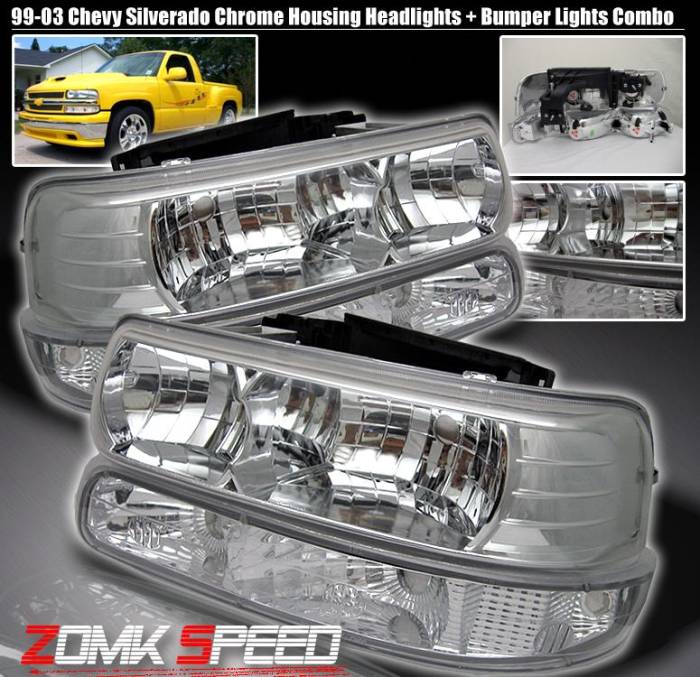 Custom - Chrome Housing Headlights With Bumper Lights