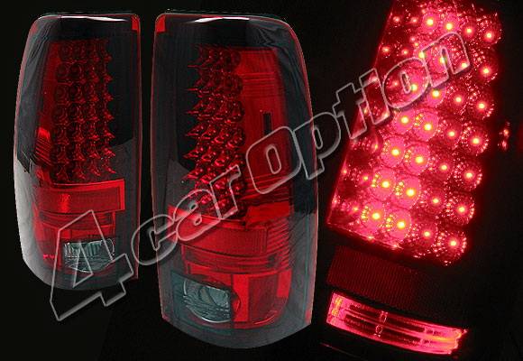 4 Car Option - Chevrolet Silverado 4 Car Option LED Taillights - Red & Smoke - LT-GSV99LEDRSM