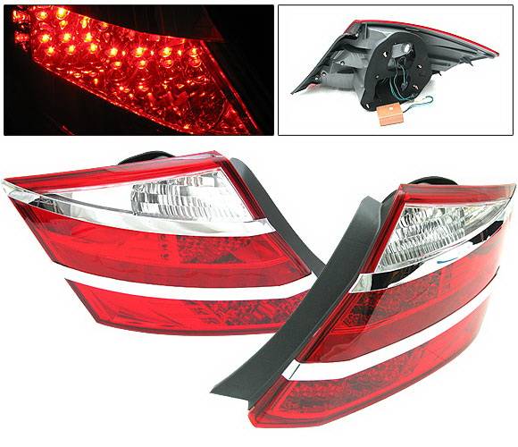 4 Car Option - Honda Accord 2DR 4 Car Option LED Taillights - Red & Clear - LT-HA082LEDRC-KS