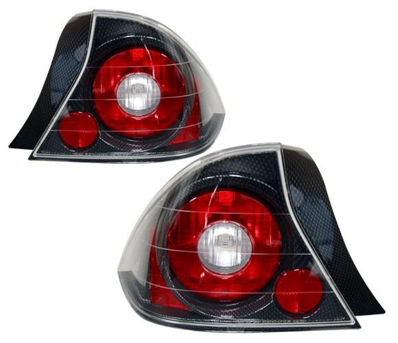 4 Car Option - Honda Civic 2DR 4 Car Option Altezza Taillights - Carbon Fiber Style - LT-HC012F-YD