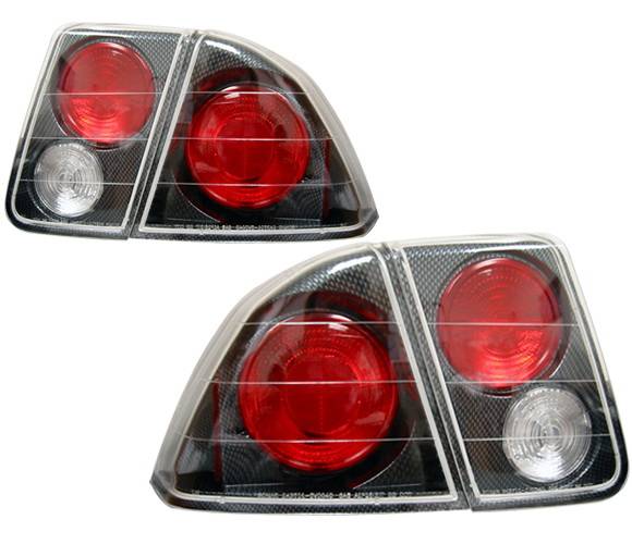 4 Car Option - Honda Civic 4DR 4 Car Option Altezza Taillights - Carbon Fiber Style - LT-HC014F-YD