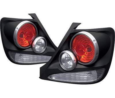 4 Car Option - Honda Civic HB 4 Car Option 3D Style Taillights - Black - LT-HC03DB-9