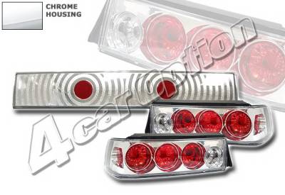 4 Car Option - Honda Civic HB 4 Car Option Altezza Taillights - Chrome - 3PC - LT-HC88A-KS