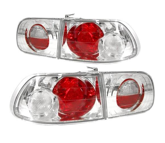 4 Car Option - Honda Civic HB 4 Car Option Altezza Taillights - Chrome - LT-HC923A-YD