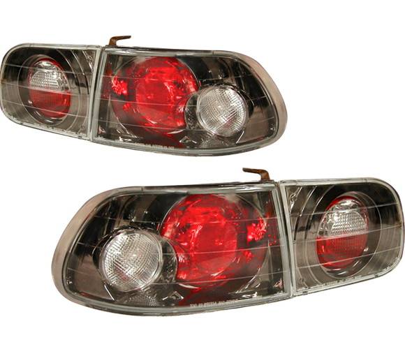 4 Car Option - Honda Civic HB 4 Car Option Altezza Taillights - Gunmetal - LT-HC923G-YD