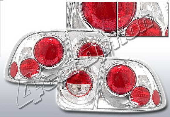 4 Car Option - Honda Civic 4DR 4 Car Option Altezza Taillights - V2 - Chrome - LT-HC964A2-KS