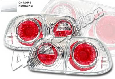 4 Car Option - Honda Civic 4DR 4 Car Option Altezza Taillights - V2 - Chrome - LT-HC994A2-KS