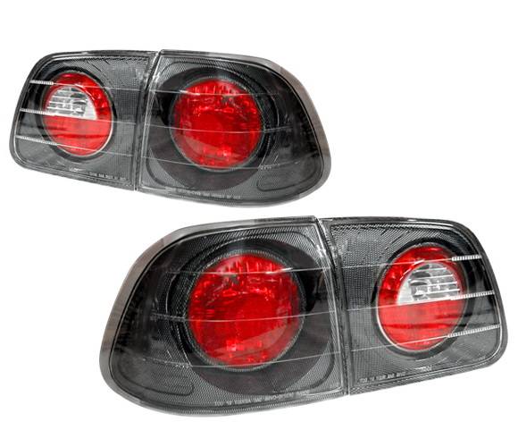 4 Car Option - Honda Civic 4DR 4 Car Option Altezza Taillights - Carbon Fiber Style - LT-HC994F-YD