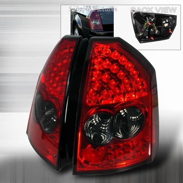 Custom Disco - Chrysler 300 Custom Disco Red & Smoke LED Taillights - LT-300C05RGLED