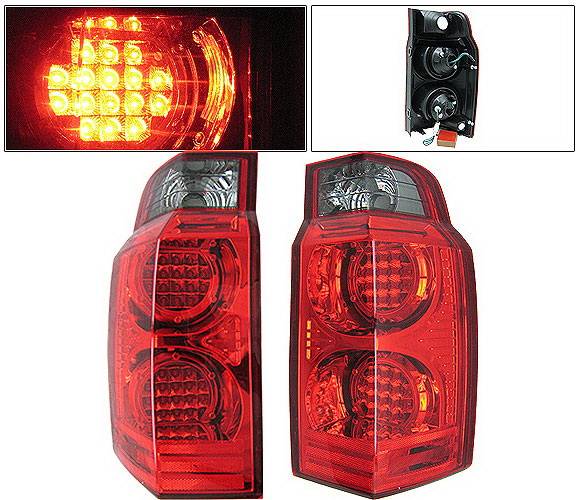 4 Car Option - Jeep Commander 4 Car Option LED Taillights - Red & Smoke - LT-JCM06LEDRSM-KS