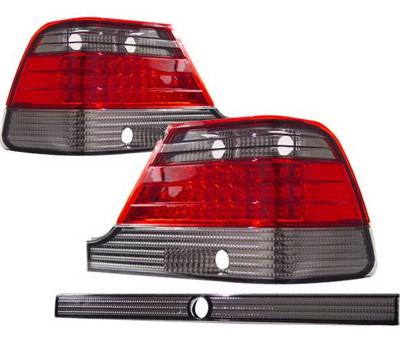 4 Car Option - Mercedes-Benz S Class 4 Car Option LED Taillights - Red & Smoke - LT-MBZW140LEDRSM-KS